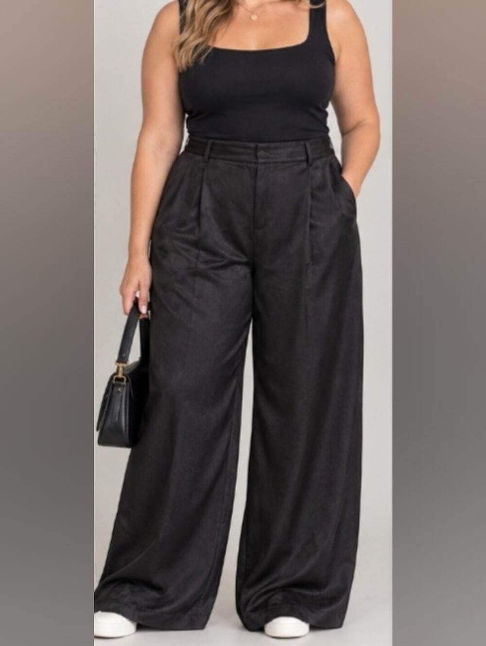 Elegant Zara Black Wide-Leg Trousers. Size L. NWT.